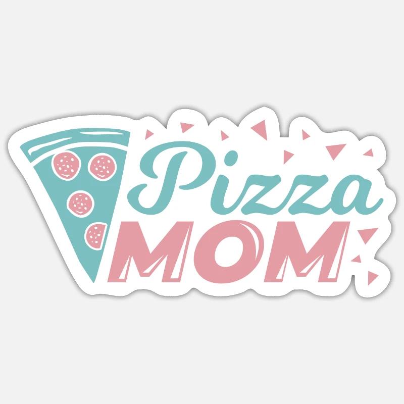 Pizza Mutter - Sticker Größe S (10 x 10 cm) - Mattweiß