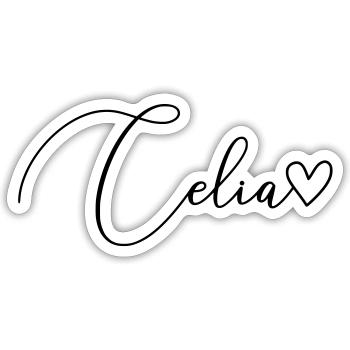 Celia Nom Prénom Fille - Sticker taille S (10 x 10 cm) - blanc mat - Devant