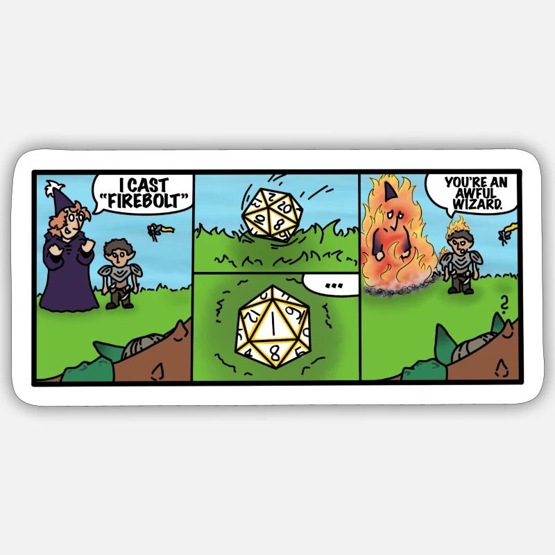 Kurzer Comic - Sticker Größe S (10 x 10 cm) - Mattweiß