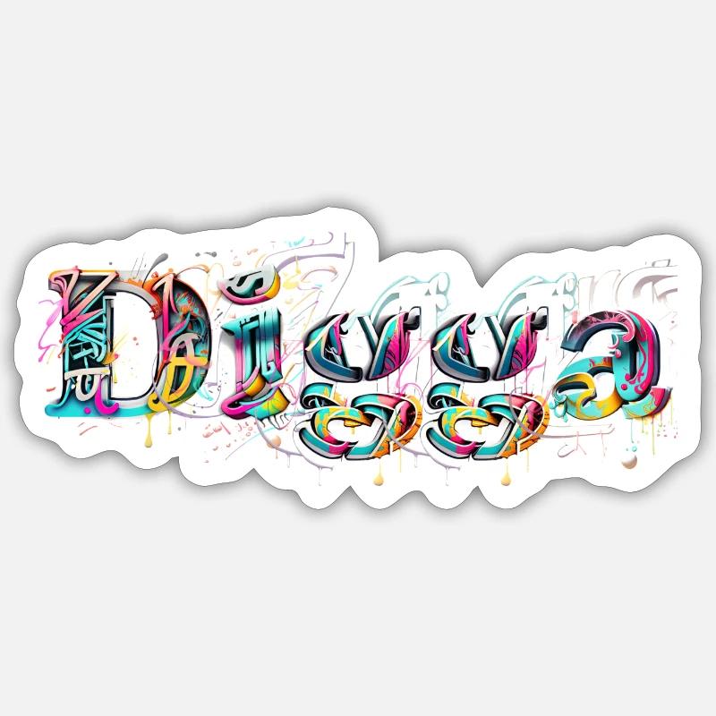 Digga - Grafitti - Sticker Größe S (10 x 10 cm) - Mattweiß