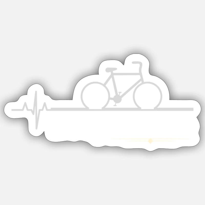 Bicyclette - Sticker taille S (10 x 10 cm) - blanc mat