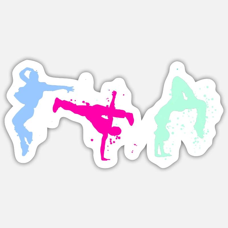 danseur, danse, illustration, danseur - Sticker taille S (10 x 10 cm) - blanc mat