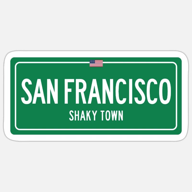 San Francisco - Sticker taille S (10 x 10 cm) - blanc mat
