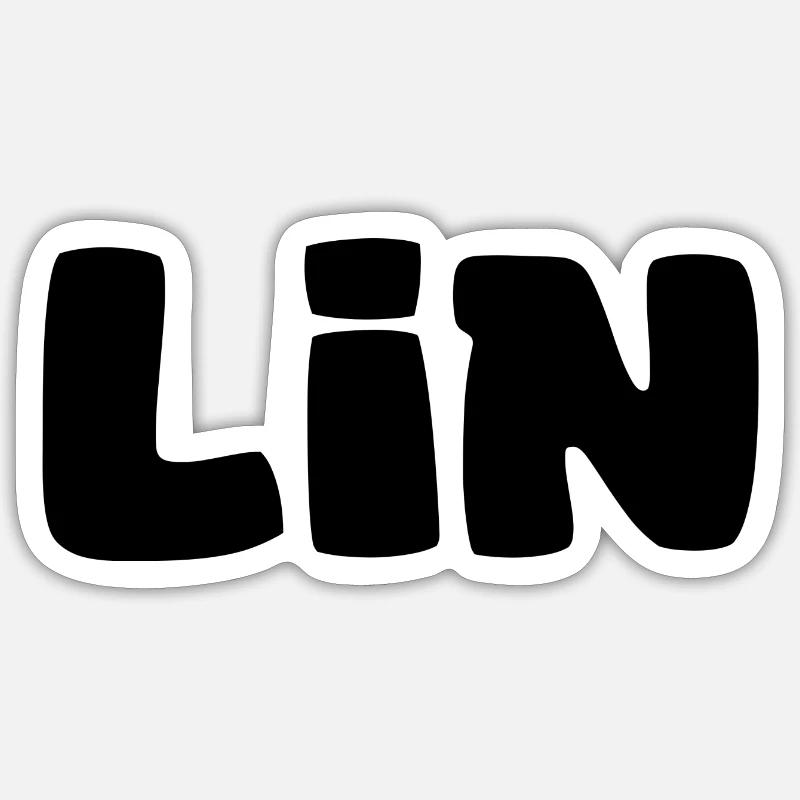 Nom - Lin - Sticker taille S (10 x 10 cm) - blanc mat
