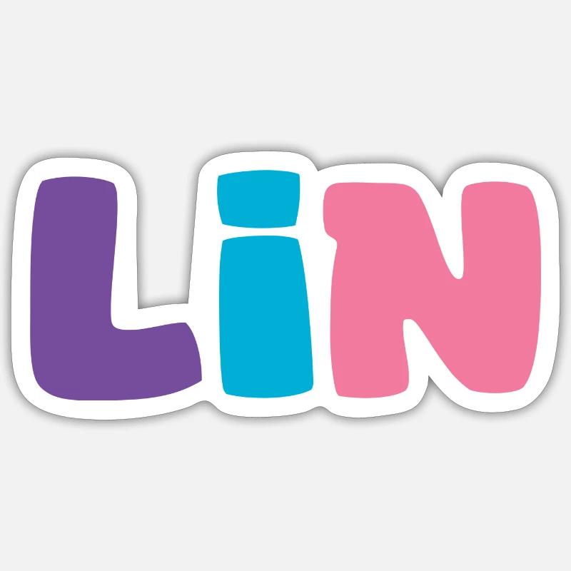 Name - Lin - Sticker size S (10 x 10 cm) - white matte