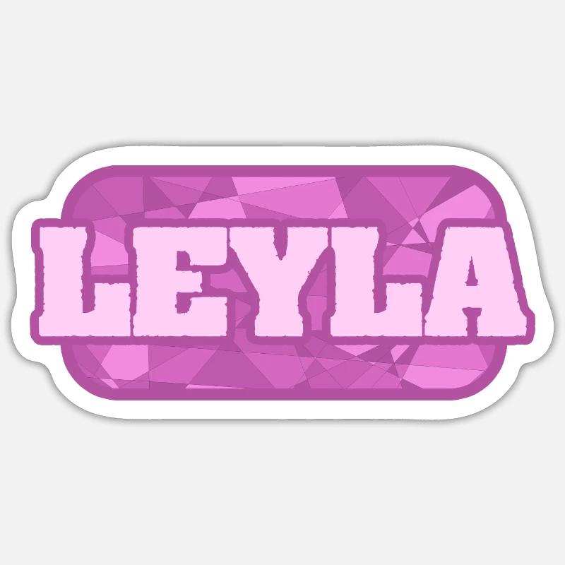 Leyla - Sticker taille S (10 x 10 cm) - blanc mat