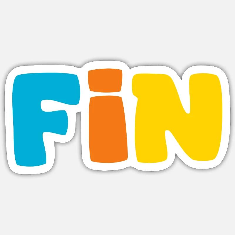 Name - Fin - Sticker Größe S (10 x 10 cm) - Mattweiß