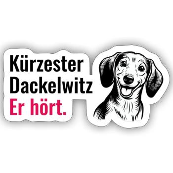 Er hört - Sticker Größe S (10 x 10 cm) - Mattweiß - Vorne