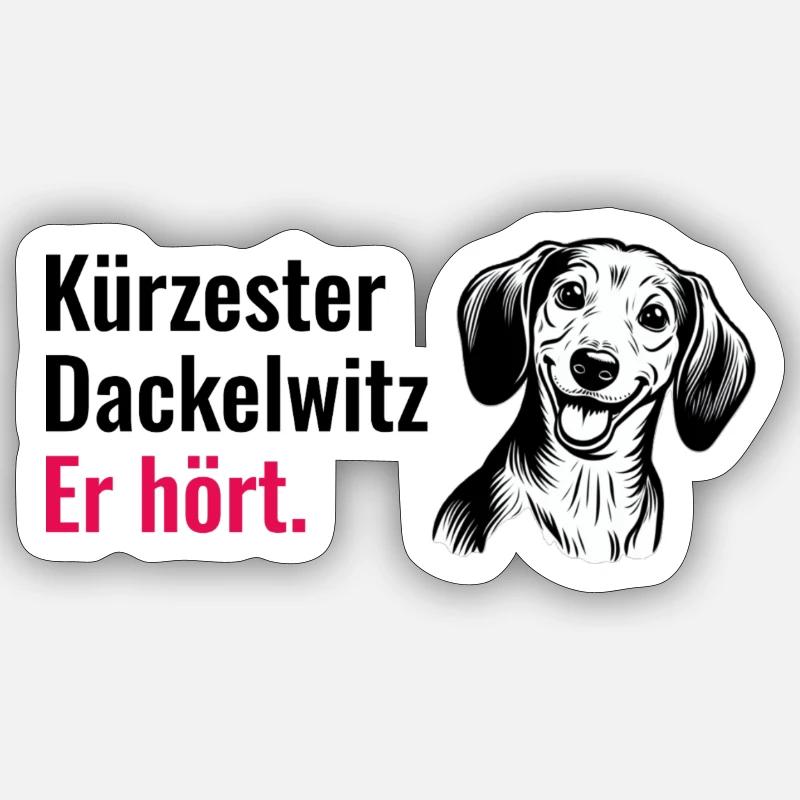 Er hört - Sticker Größe S (10 x 10 cm) - Mattweiß