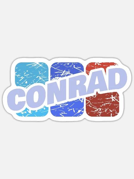 Conrad als Conrad - Sticker Größe S (10 x 10 cm) - Mattweiß