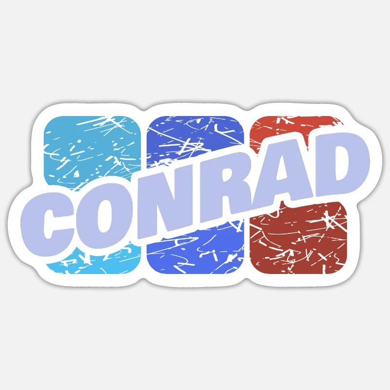 Conrad : Conrad - Sticker taille S (10 x 10 cm) - blanc mat