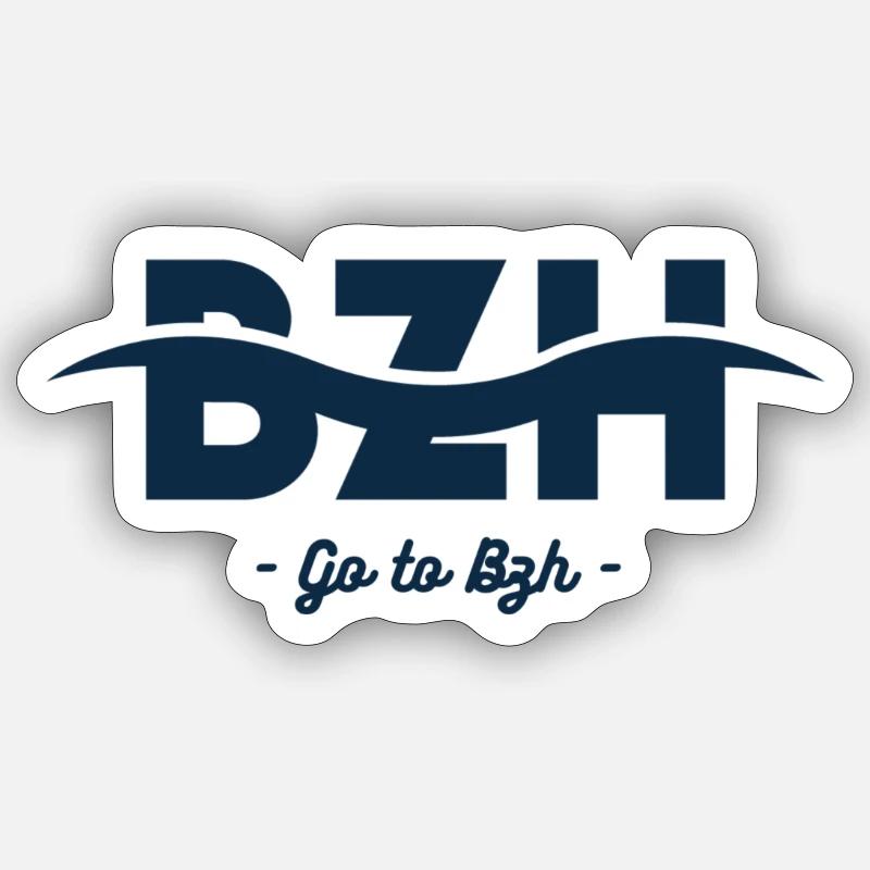 Vague BZH - Sticker taille S (10 x 10 cm) - blanc mat