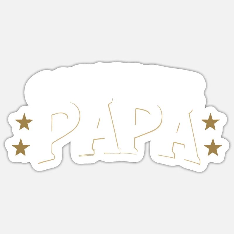 Capitaine Papa - Sticker taille S (10 x 10 cm) - blanc mat