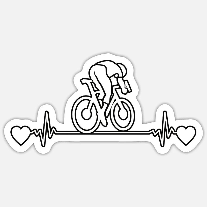 Cycliste Vélo Cyclisme Cycliste Cyclisme - Sticker taille S (10 x 10 cm) - blanc mat