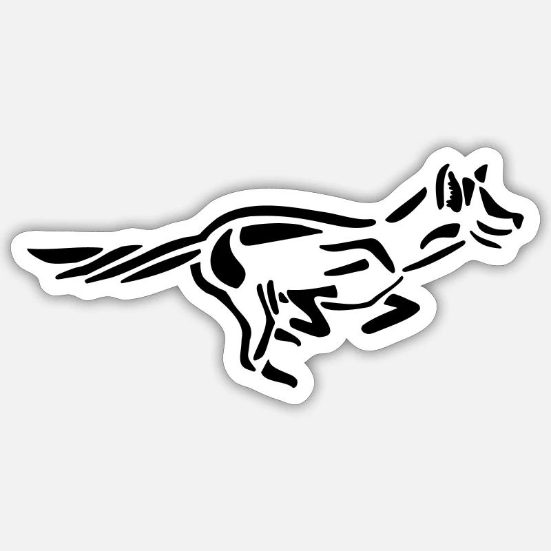 Renard courant - Sticker taille S (10 x 10 cm) - blanc mat