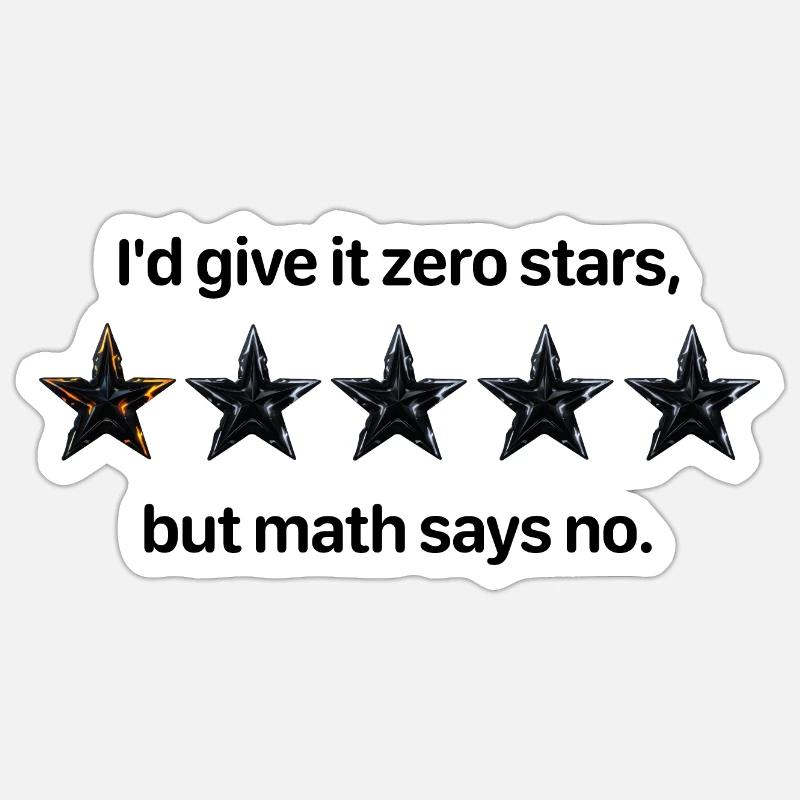 Zero Stars Math Comedy - Sticker Größe S (10 x 10 cm) - Mattweiß