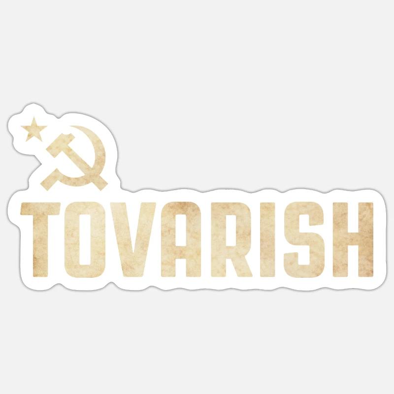 Tovarish - Sticker Größe S (10 x 10 cm) - Mattweiß