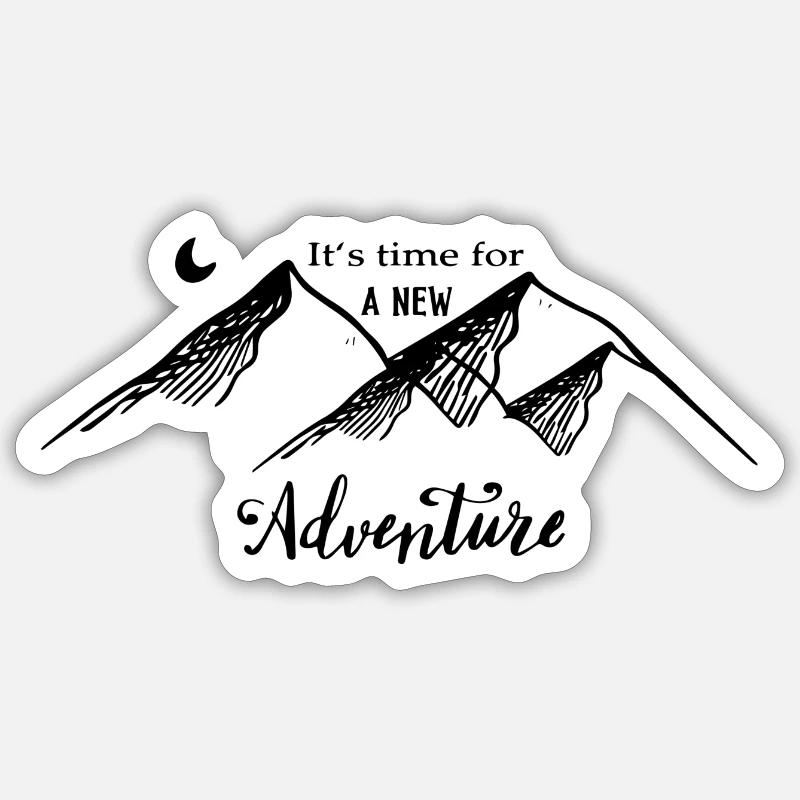 time for new adventure - Sticker Größe S (10 x 10 cm) - Mattweiß