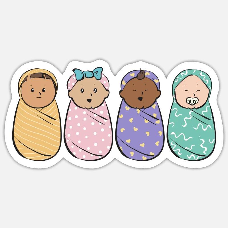 Infirmière Bébé Maternité Infirmière - Sticker taille S (10 x 10 cm) - blanc mat