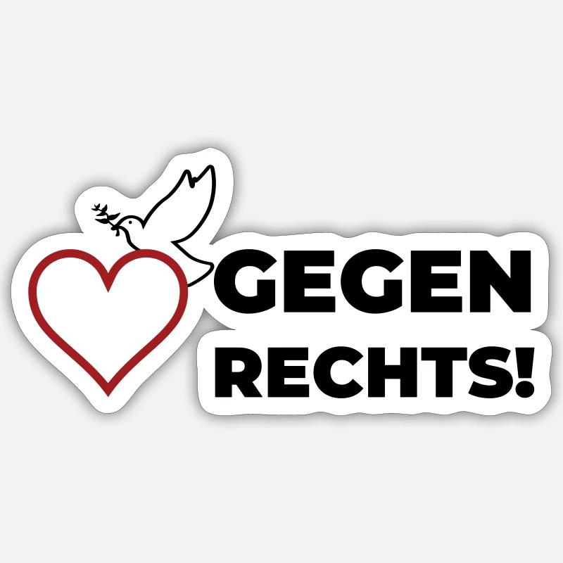 Gegen rechts Sticker Größe S (10 x 10 cm)