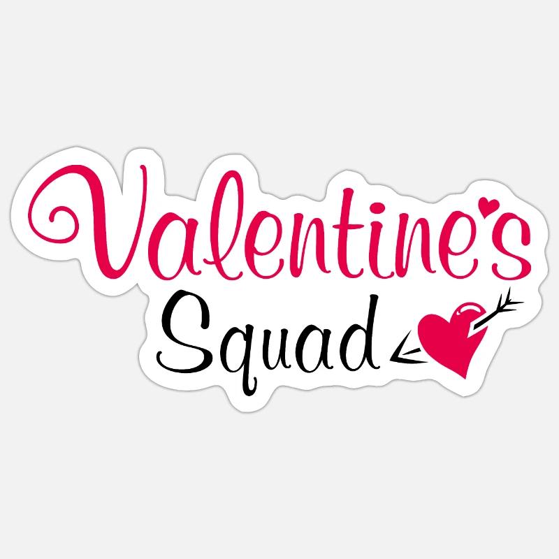 L’escouade de la Saint-Valentin - Sticker taille S (10 x 10 cm) - blanc mat