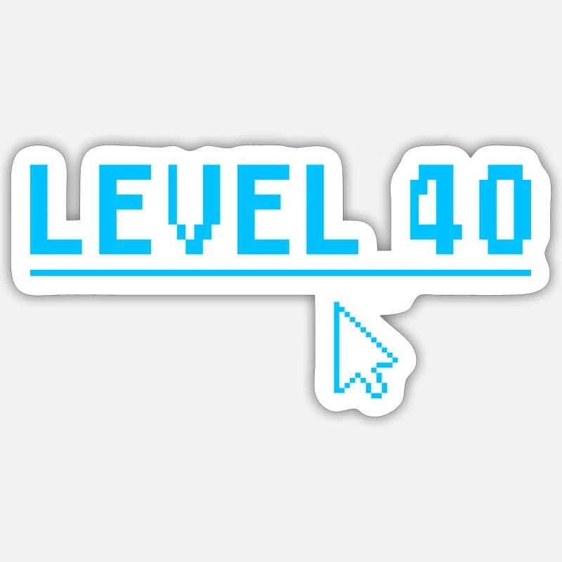 40. Geburtstag Level 40 Geschenk - Sticker Größe S (10 x 10 cm) - Mattweiß