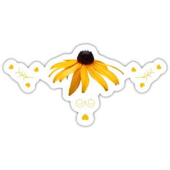 Fleurs jaunes d’échinacée - Sticker taille S (10 x 10 cm) - blanc mat - Devant