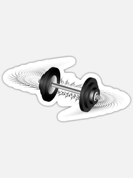 cooles Hantel Motiv für Fitness- & Gym-Begeisterte - Sticker Größe S (10 x 10 cm) - Mattweiß