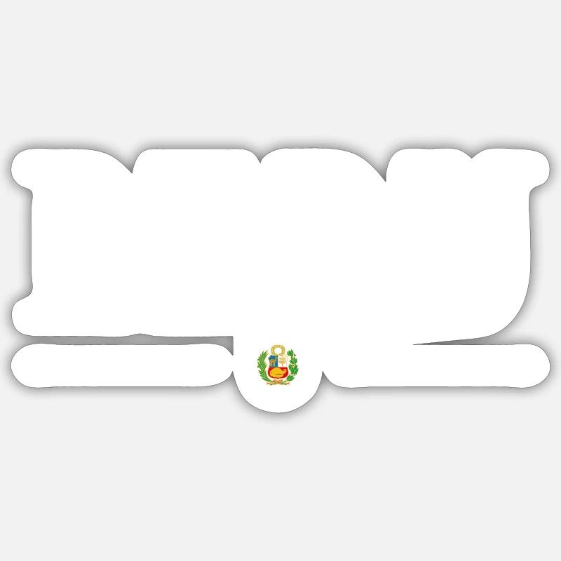J’adore le Pérou - Sticker taille S (10 x 10 cm) - blanc mat