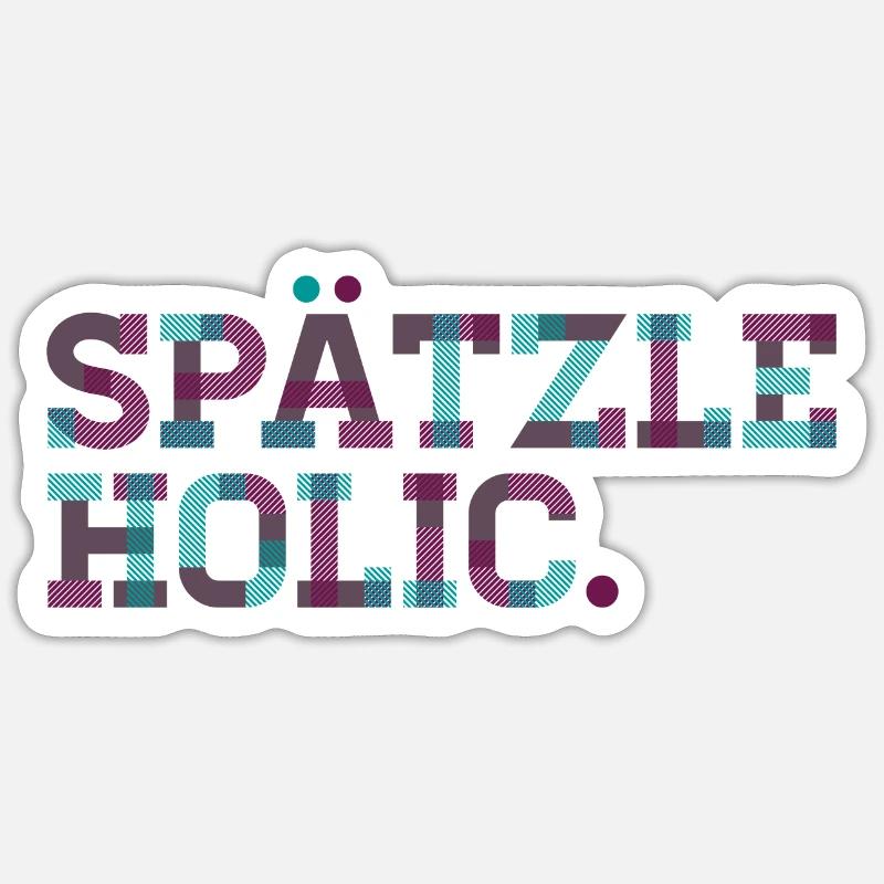 Spätzleholic - Sticker Größe S (10 x 10 cm) - Mattweiß