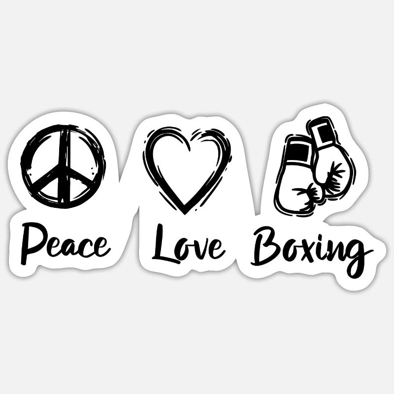Amour Boxer - Sticker taille S (10 x 10 cm) - blanc mat