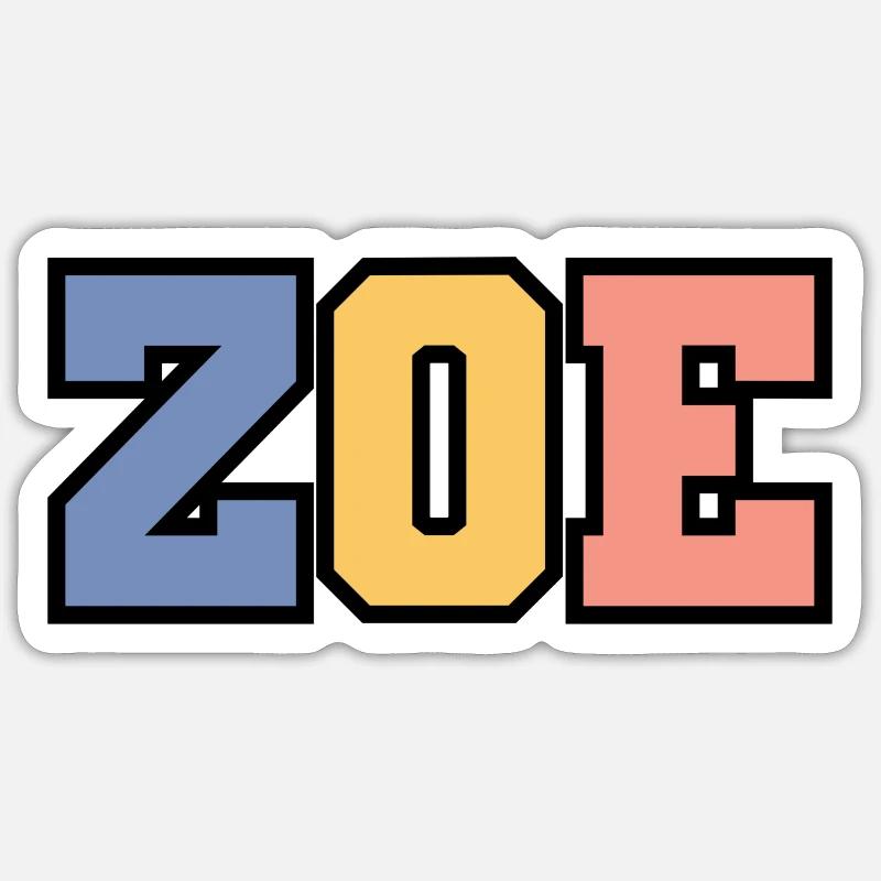 Name - Zoe Sticker Größe S (10 x 10 cm)
