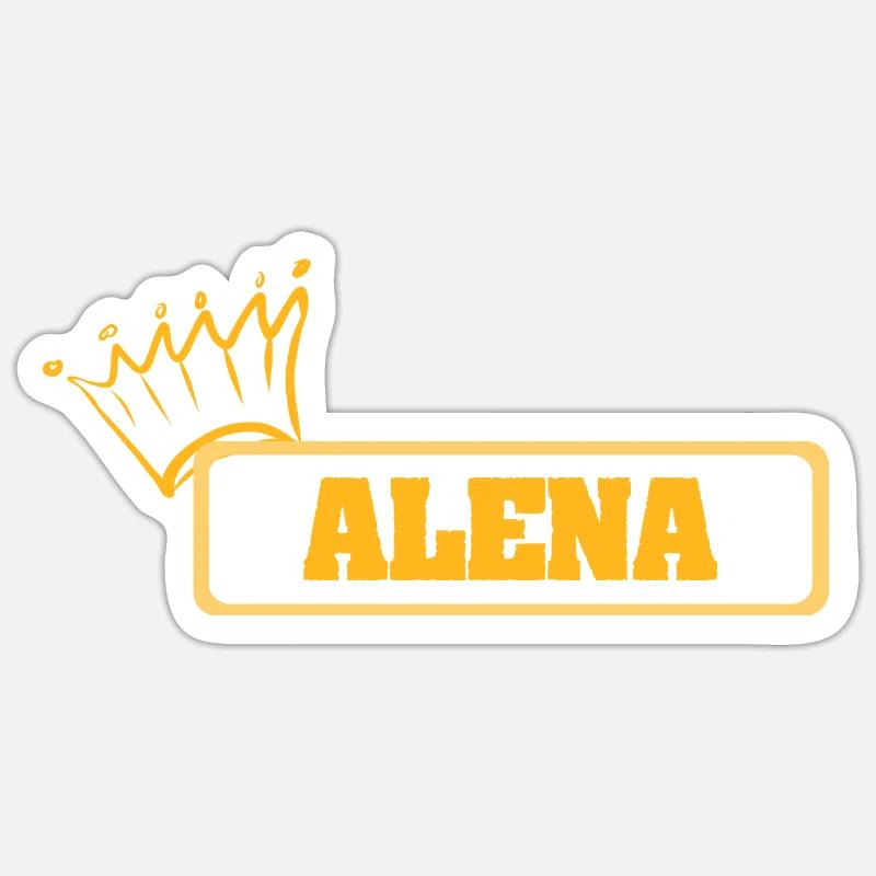 Alena comme nom - Sticker taille S (10 x 10 cm) - blanc mat