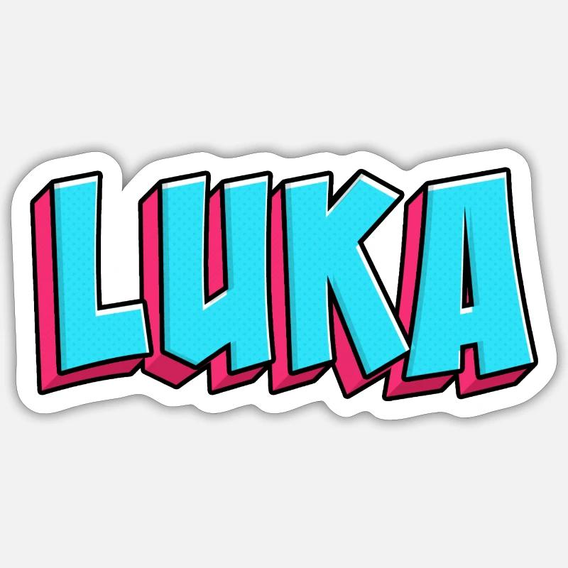 Motif du nom : Luka - Sticker taille S (10 x 10 cm) - blanc mat