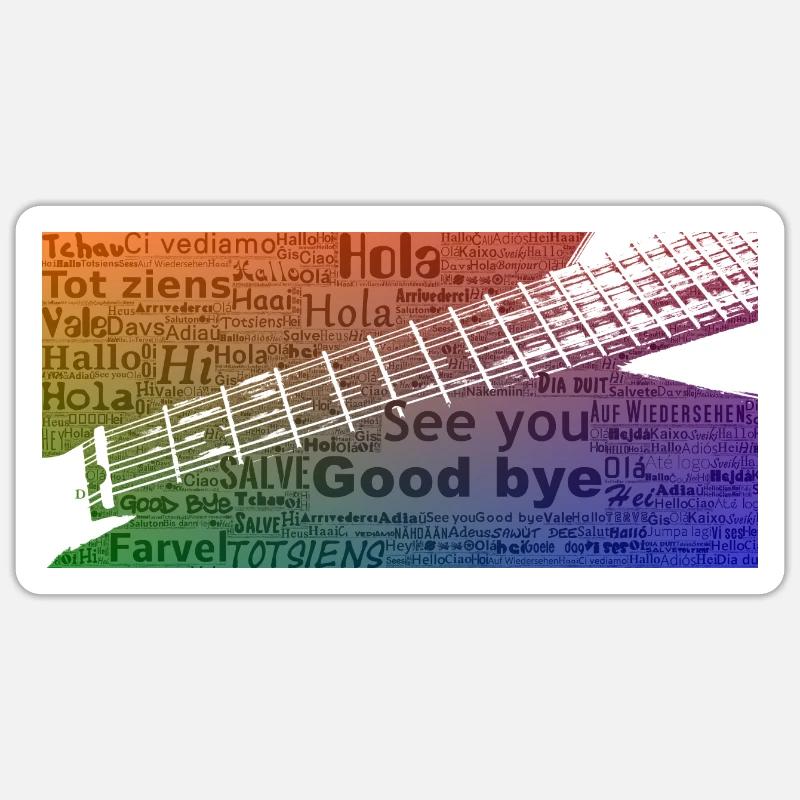 Griffbrett mit Texten - Sticker Größe S (10 x 10 cm) - Mattweiß