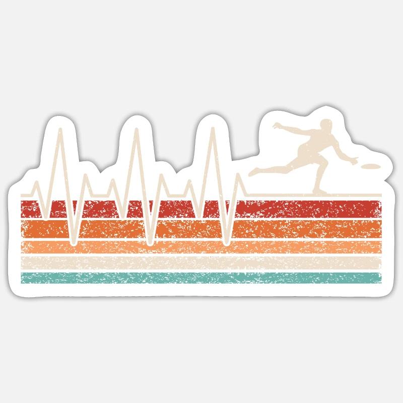 Frisbee Heartbeat - Sticker size S (10 x 10 cm) - white matte