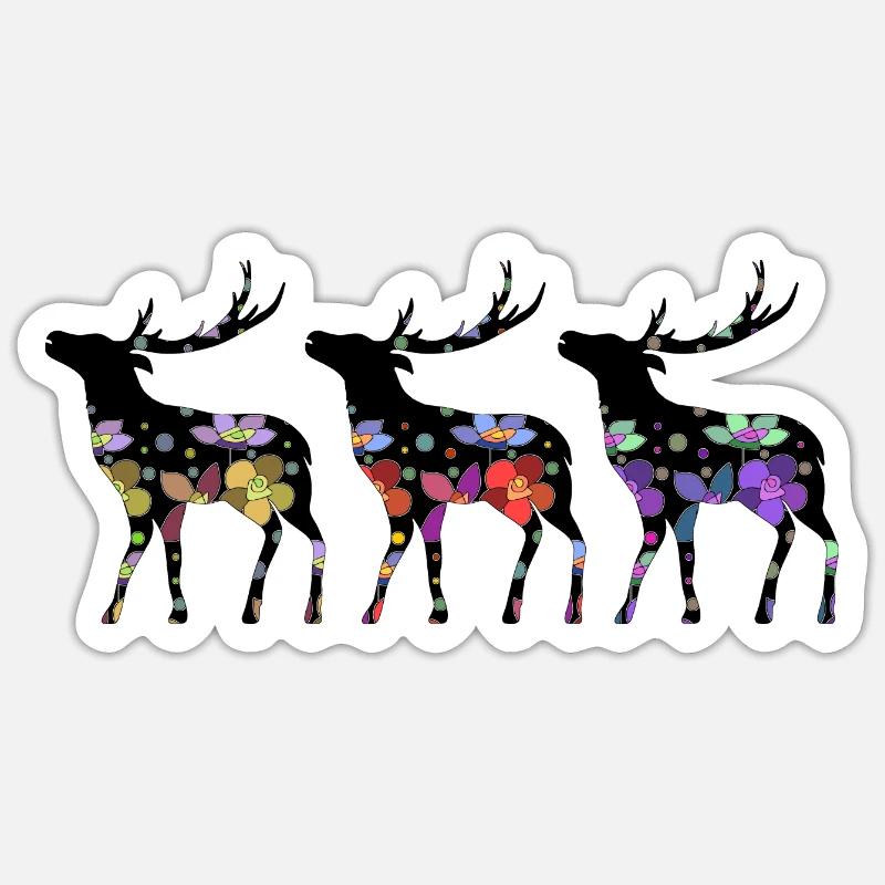 Hirsch - Sticker Größe S (10 x 10 cm) - Mattweiß