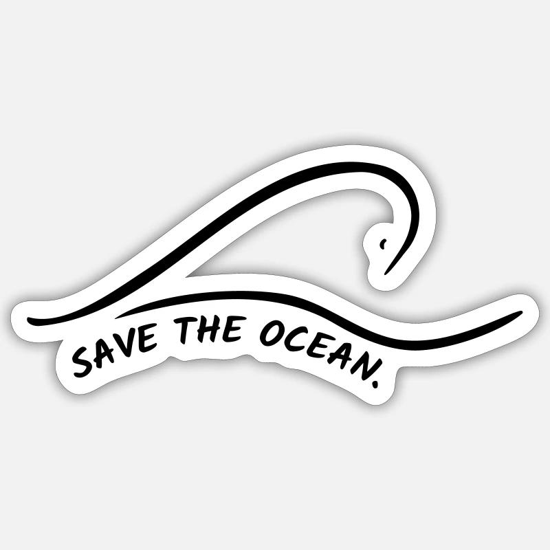 Save The Ocean – Wal – Rettet unsere Ozean - Sticker Größe S (10 x 10 cm) - Mattweiß