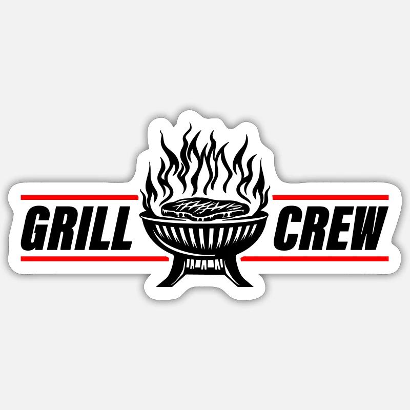 Grill Crew Grilling - Sticker size S (10 x 10 cm) - white matte