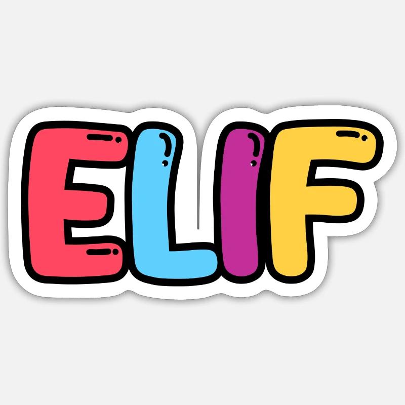 Name - Elif - Sticker size S (10 x 10 cm) - white matte