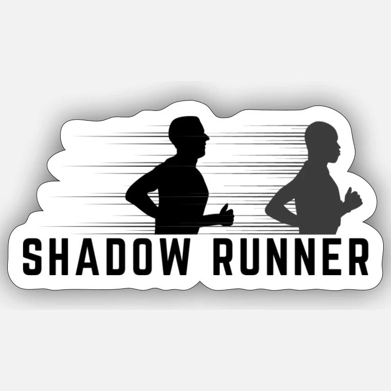 Shadow Runner - Sticker Größe S (10 x 10 cm) - Mattweiß
