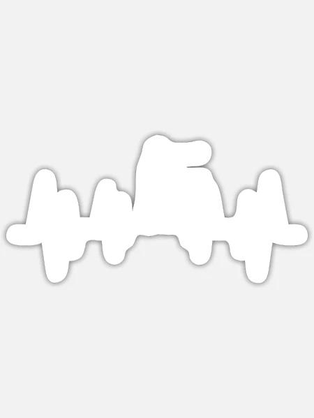 Herzschlag Kegeln Silhouette - Sticker Größe S (10 x 10 cm) - Mattweiß