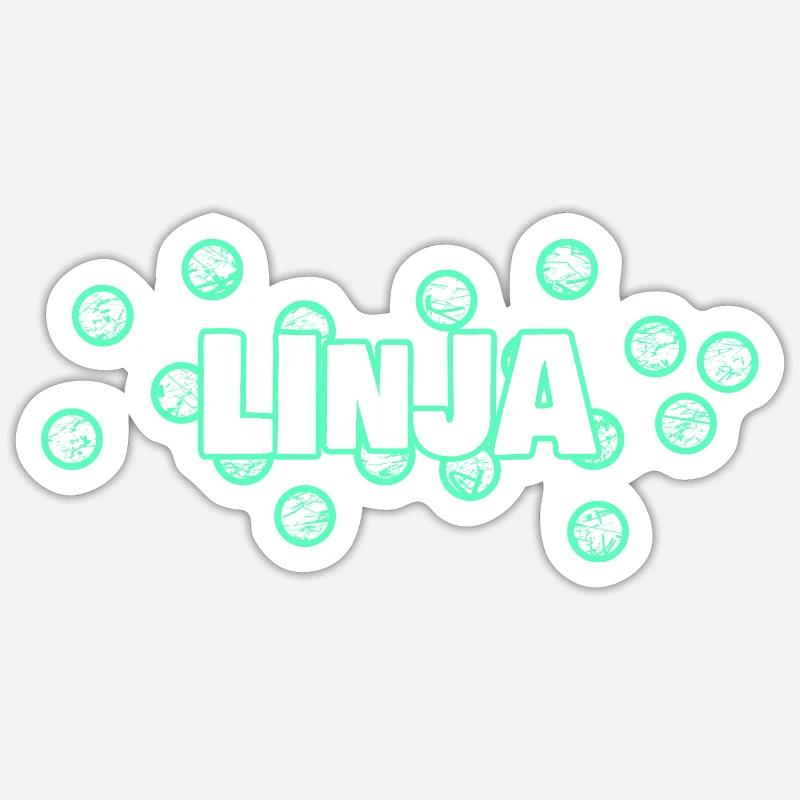 Linja as Lustig - Sticker size S (10 x 10 cm) - white matte