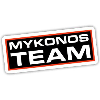 Mykonos Team - Sticker size S (10 x 10 cm) - white matte - Front
