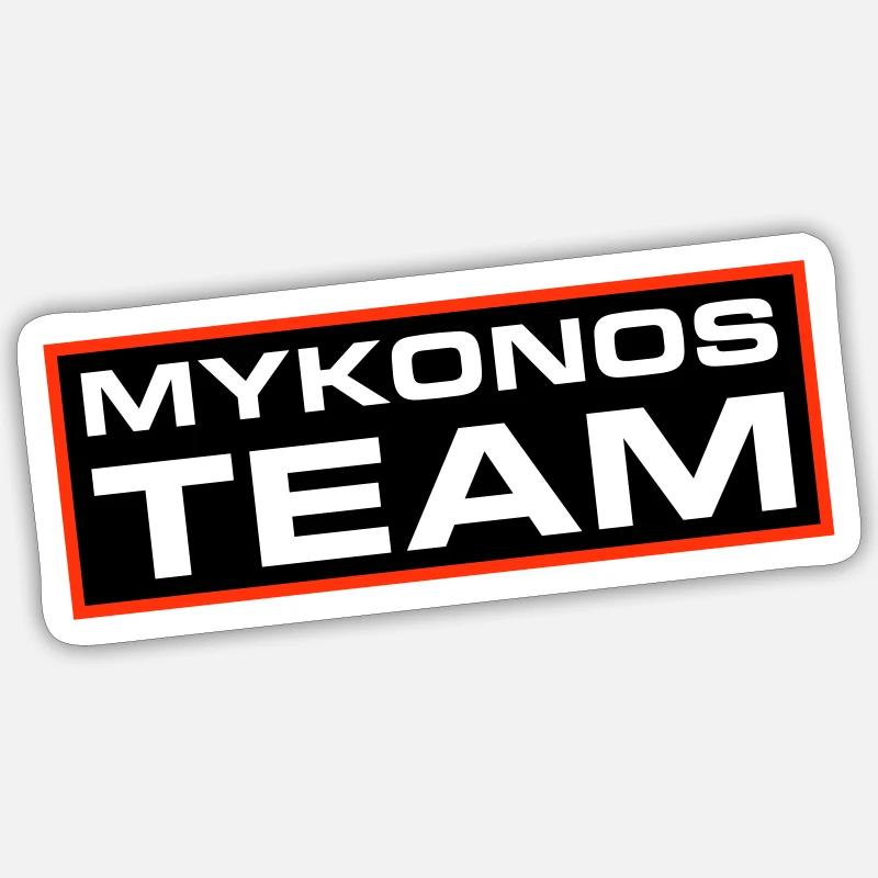 Mykonos Team - Sticker size S (10 x 10 cm) - white matte
