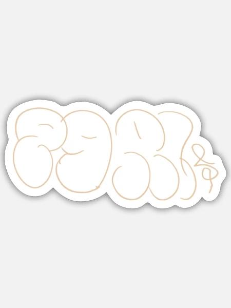Pariser Streetart Souvenir - Sticker Größe S (10 x 10 cm) - Mattweiß