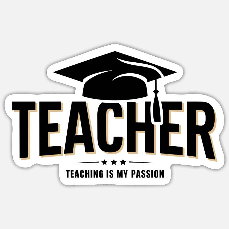 Teacher Lehrer Lehrerin Schule Beruf - Sticker Größe S (10 x 10 cm) - Mattweiß