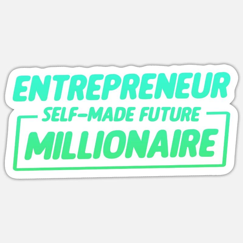 Entrepreneur Self-Made Future Millionaire 2 - Sticker size S (10 x 10 cm) - white matte