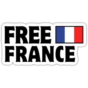 France, je suis Français, vive la France - Sticker taille S (10 x 10 cm) - blanc mat - Devant