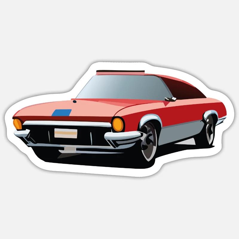 Roter Oldtimer Sticker Größe S (10 x 10 cm)